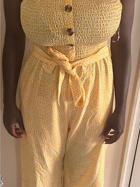 SHEIN Yellow Heart-Print Kids Pajama Bottoms
